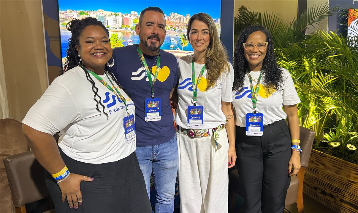 Jamile Machado, Gegê Magalhães, Carola Montoro e Ira Maia, do Turismo de Salvador