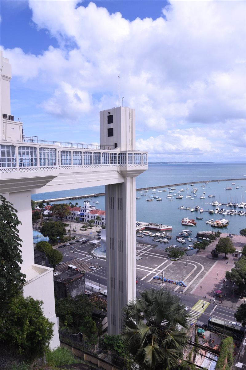 Vista do Elevador Lacerda, na Cidade Alta, em Salvador