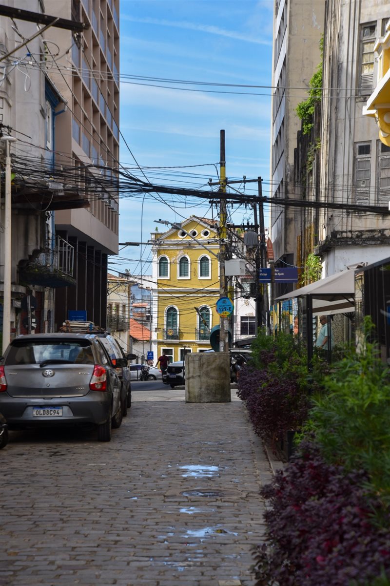 Vista do Elevador Lacerda, na Cidade Alta, em Salvador