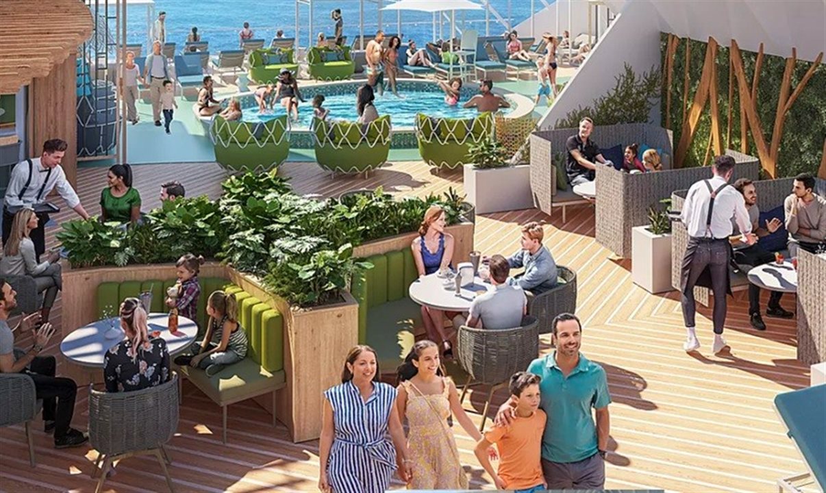 Hóspedes que reservam acomodações da Classe Royal Suite têm acesso a quatro conveses de comodidades exclusivas