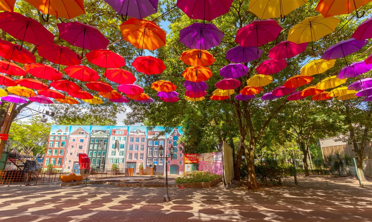 Guarda-chuvas de Holambra, cidade turística do Circuito das Águas Paulista