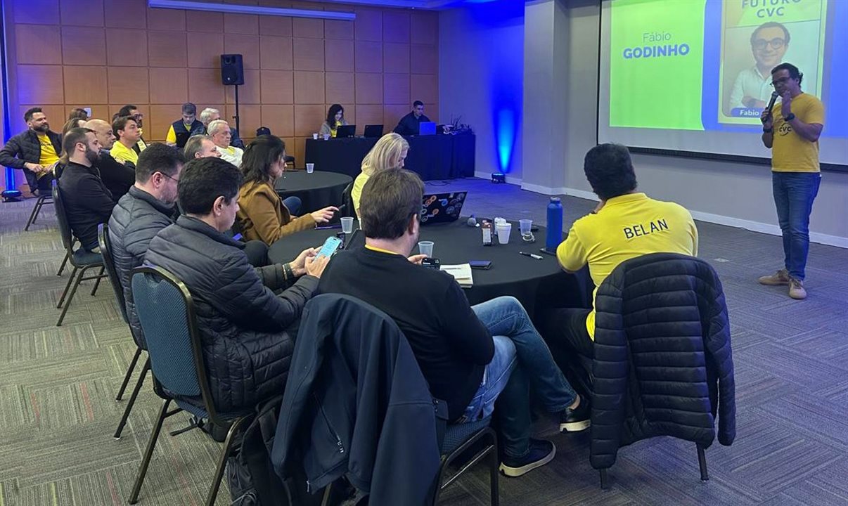Apresentação de Fabio Godinho no encontro de master franqueados da CVC Corp, nesta semana