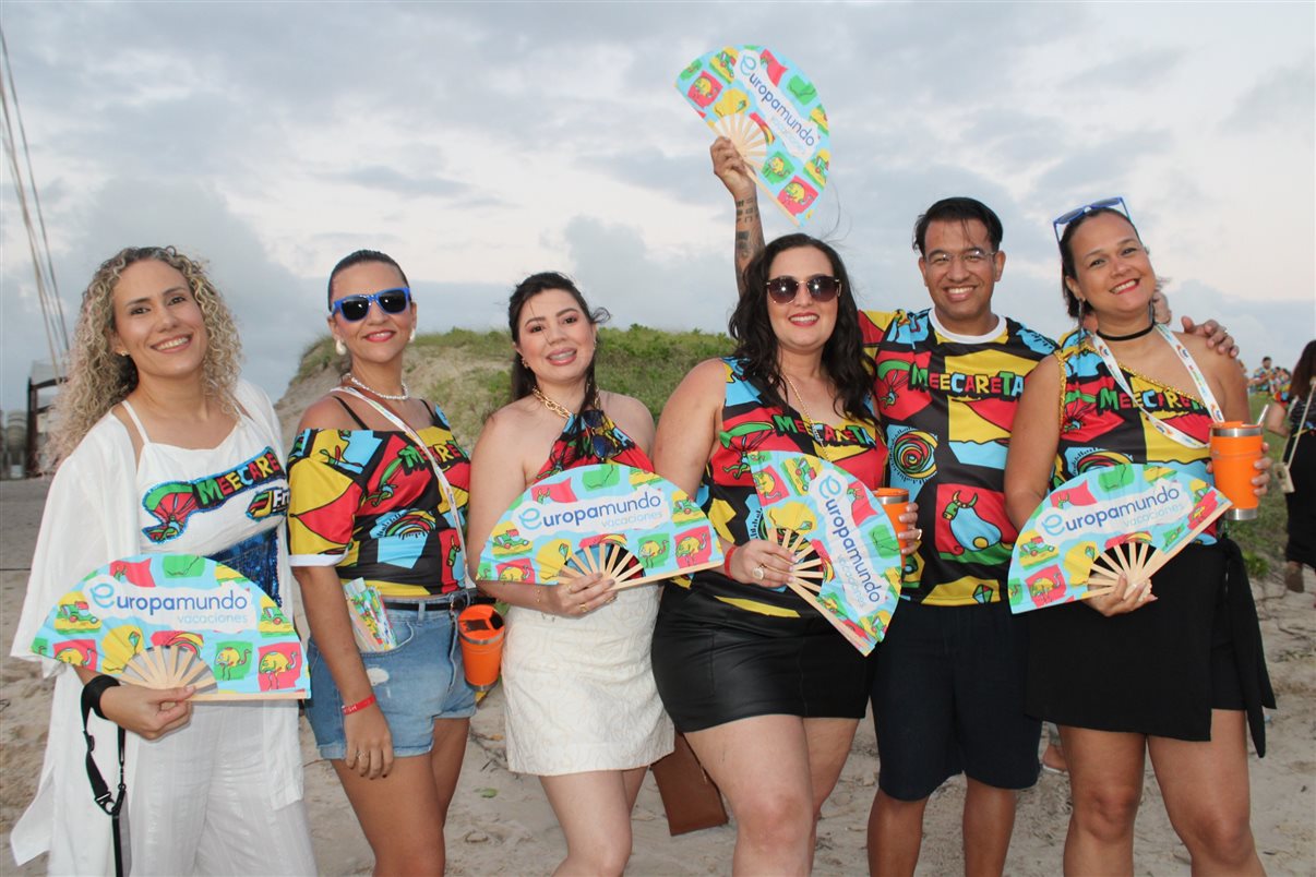 Diego Soares e Marcos Bizzotto, da Frt, Daniela Mesquita, da Secretaria de Turismo de Sergipe, Sergio Oliveira, da TopTur, e Kaio Ramon, da Secretaria de Turismo de Sergipe
