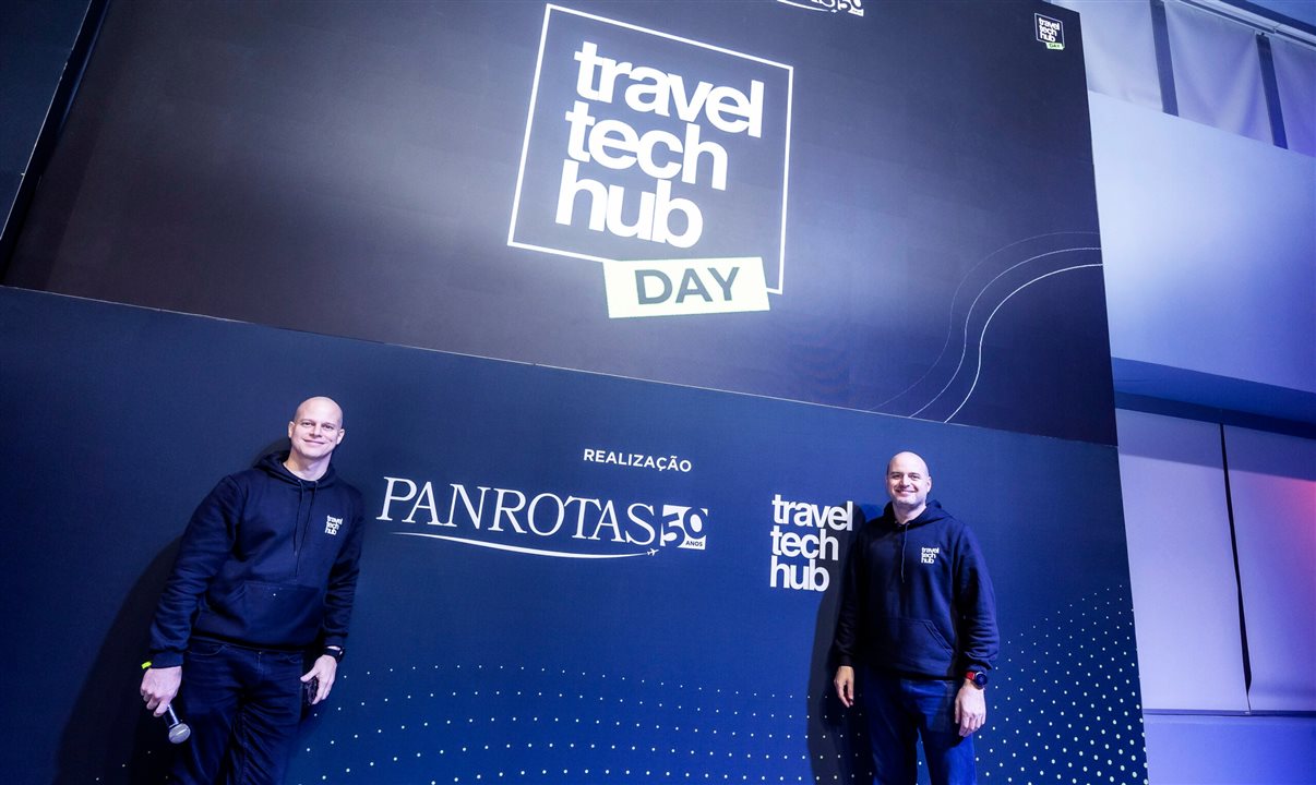 José Guilherme Alcorta, da PANROTAS, e Alexandre Cordeiro, do Travel Tech Hub, idealizadores do TTH Day