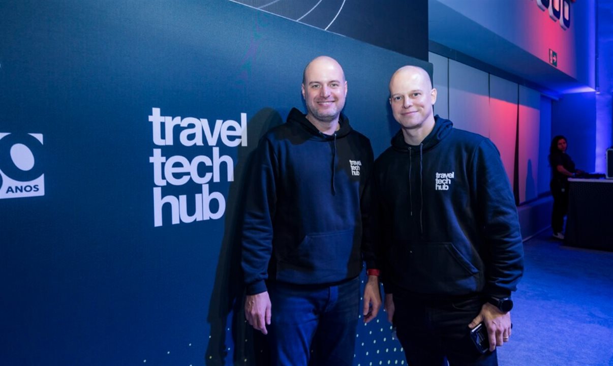 Alexandre Cordeiro, do Travel Tech Hub, e José Guilherme Alcorta, da PANROTAS