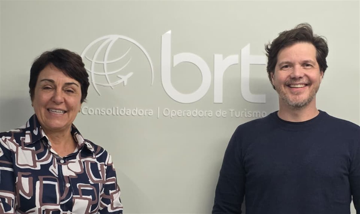 Josefina Gonzalez, da CreditON Tech, e Marco Aurélio Di Ruzze, do Grupo BRT