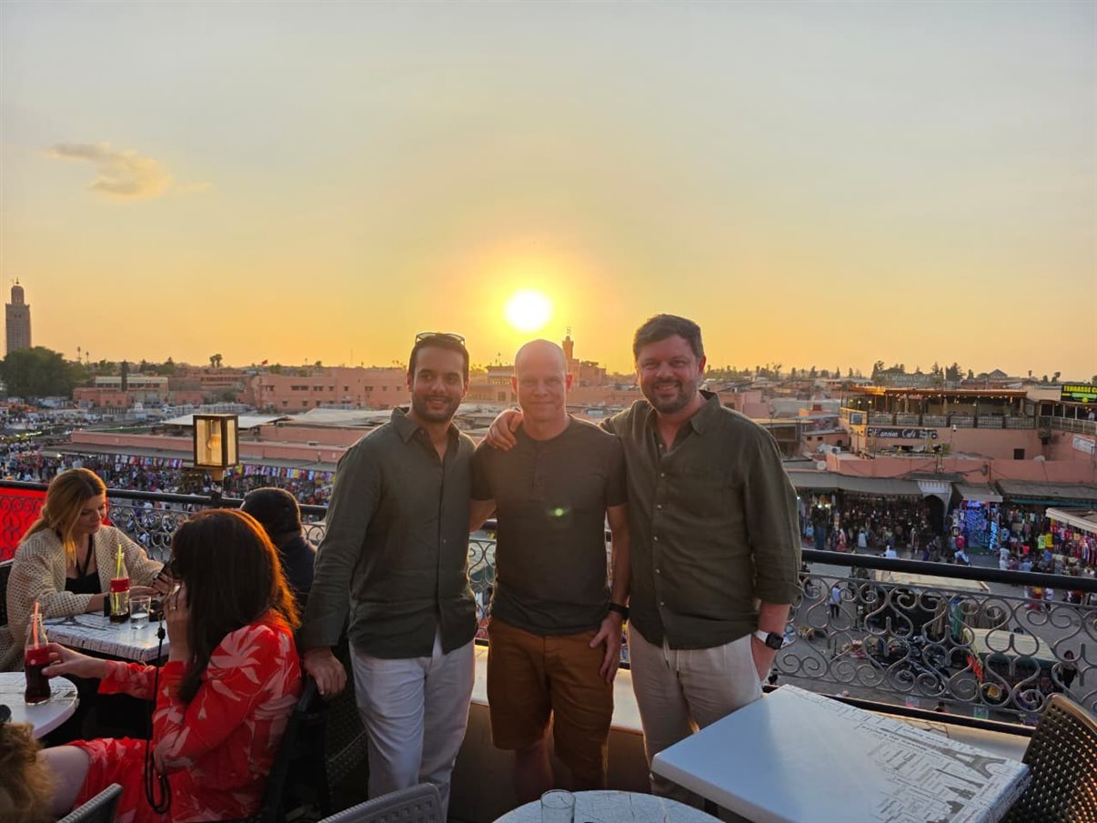 Othman Nait, da Travel Link Morocco, José Guilherme Alcorta, da PANROTAS, Fernando Machado, da Dryas Travel