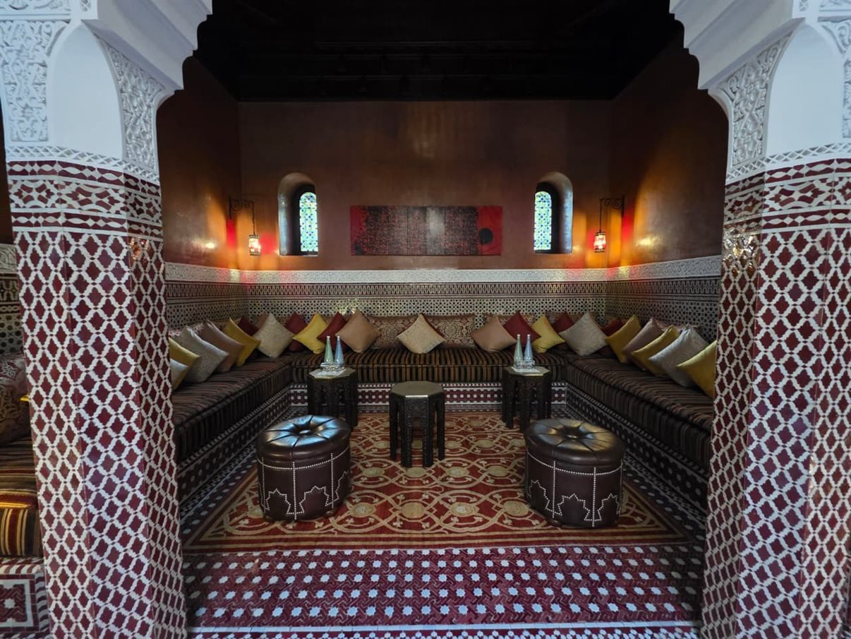 Belo pátio do spa do Royal Mansour Marrakech
