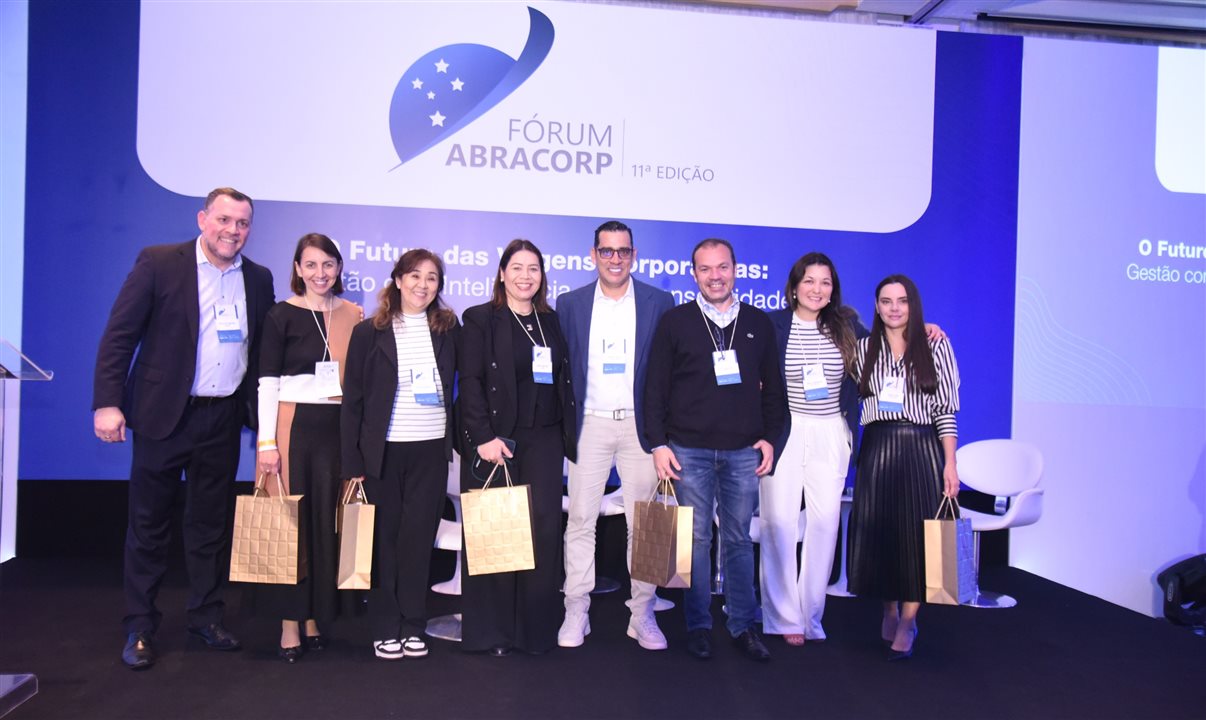 Douglas Camargo (Abracorp), Ana Prado (Syngenta), Marina Shimada (Honda), Jamile Martins (Braskem), Siderley Santos (Abracorp), Felipe Mendonça (Petrobras), Sheila Rodrigues (KPMG) e Vivian Leão (União Química)