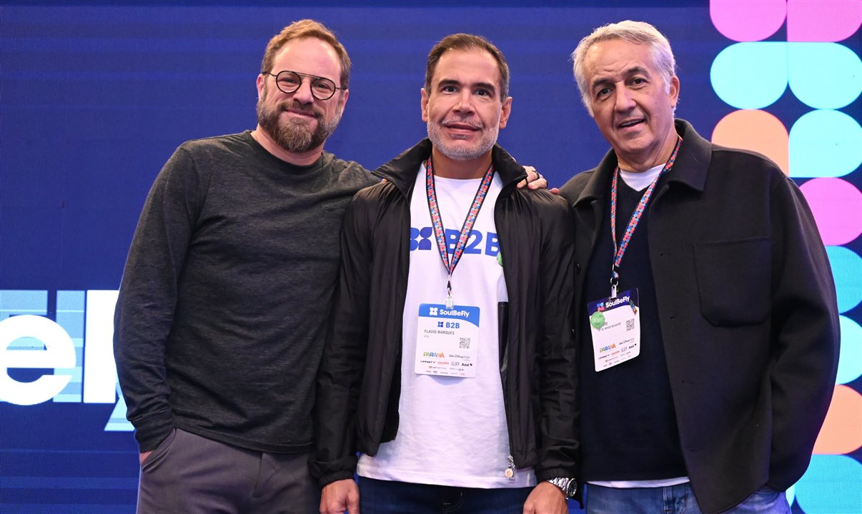 Luti Guimarães, Flavio Marques e Sylvio Ferraz, da BeFly