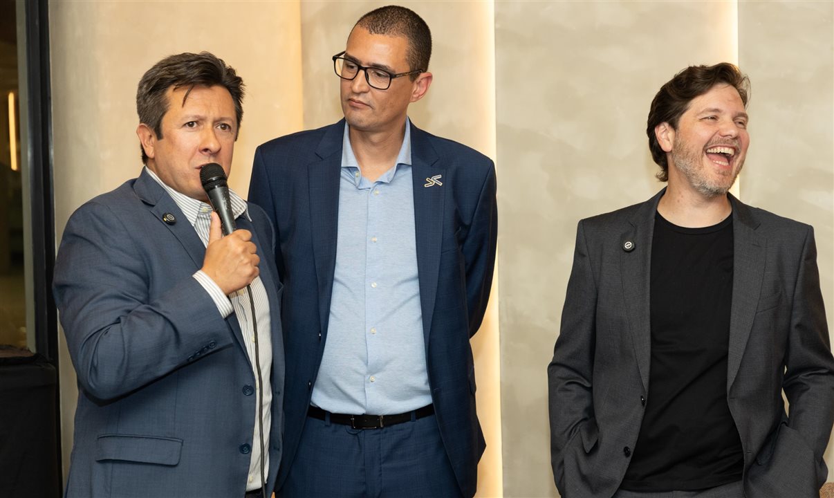 André Luiz Macias, CEO da BRT Lounges, Daniel Miranda, CEO do BH Airport, e Marco Aurelio Di Ruzze, vice-presidente da BRT Operadora
