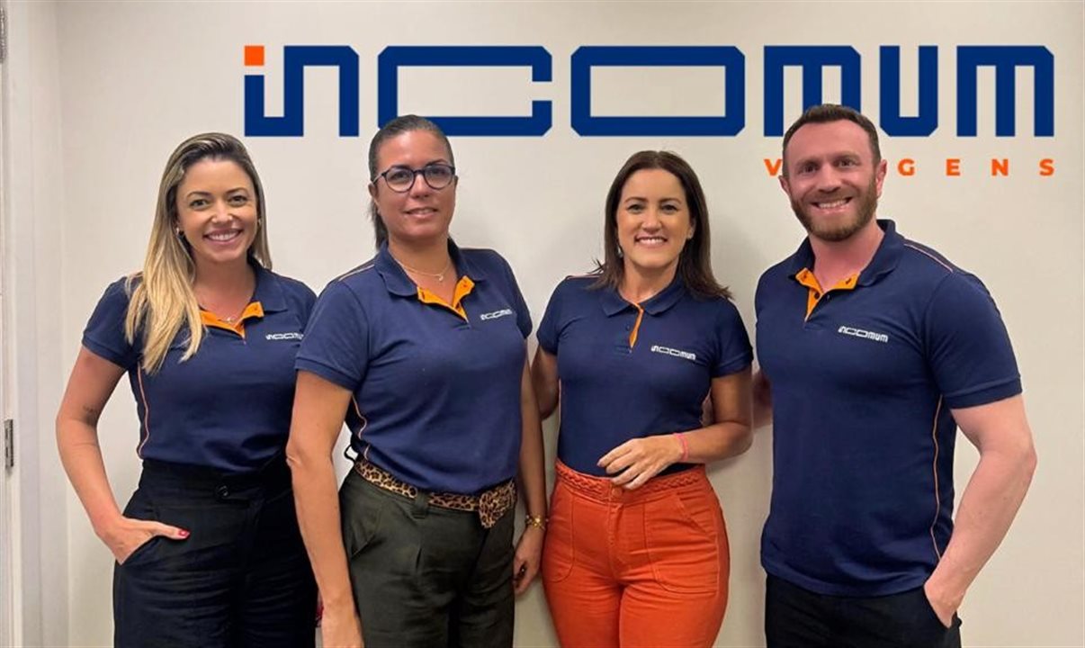 Roseane (gerente comercial Incomum BHZ), Marluce Borges (executiva de Contas RJ), Kelly Valim (nova executiva de Contas RJ) e Felipe Vargas (gerente de Vendas Incomum BHZ)