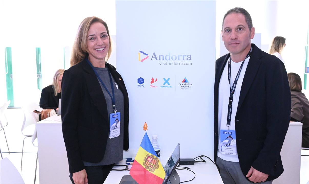 Ester Servat, do Grandvalira Resorts, e Jordi Haro, do Andorra Tourisme