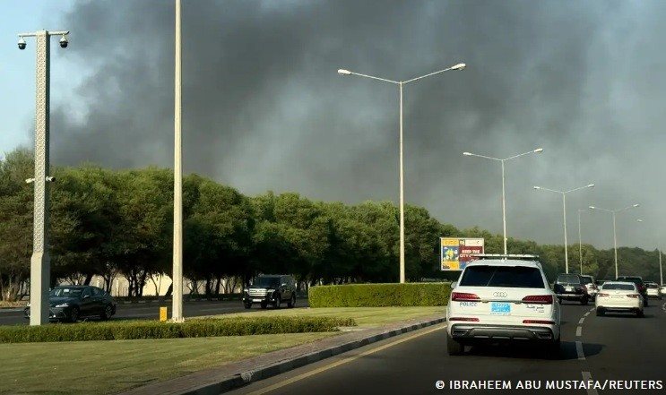 Registro do bombardeio em Doha