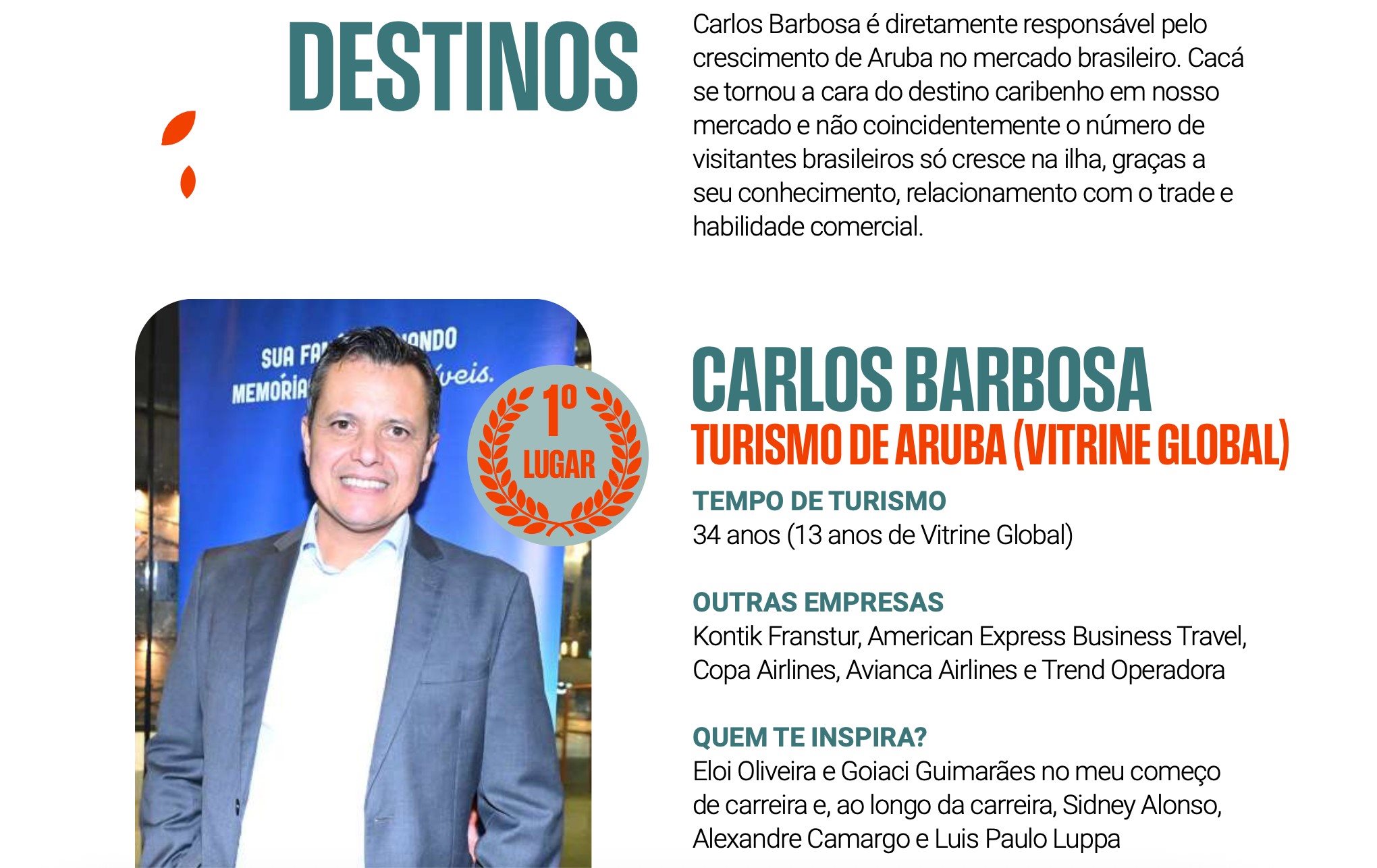 Carlos Barbosa, campeão na categoria Destinos dos Melhores Promotores de Vendas 2025 - São Paulo