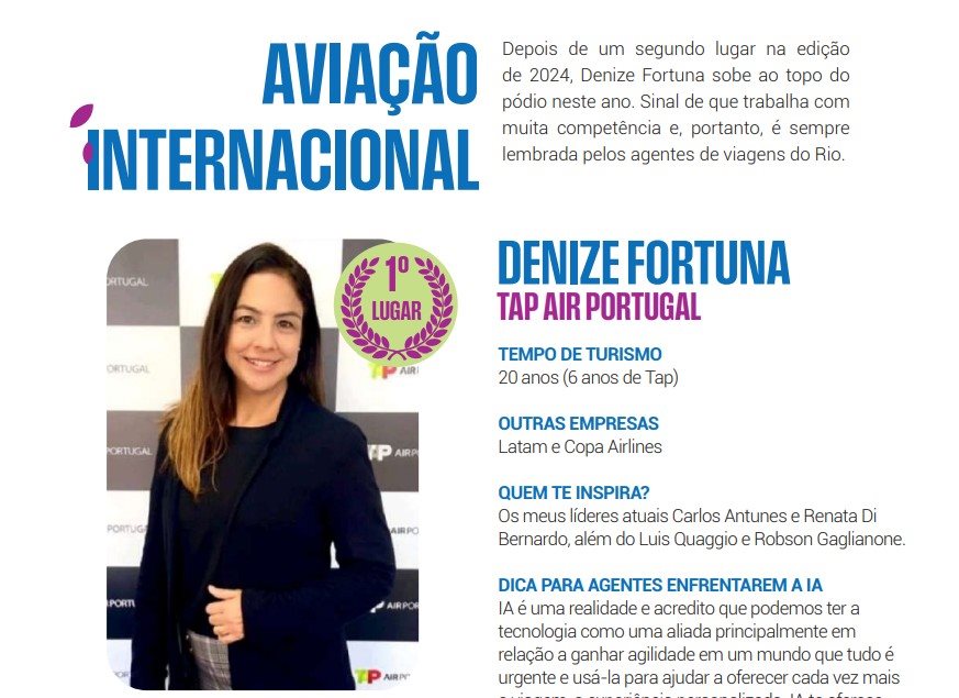 Em 2024, Denize ficou com o Top 2 e subiu ao pódio neste ano