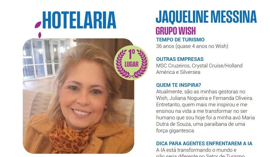 Jaqueline Messina trabalha no Grupo Wish há quase quatro anos