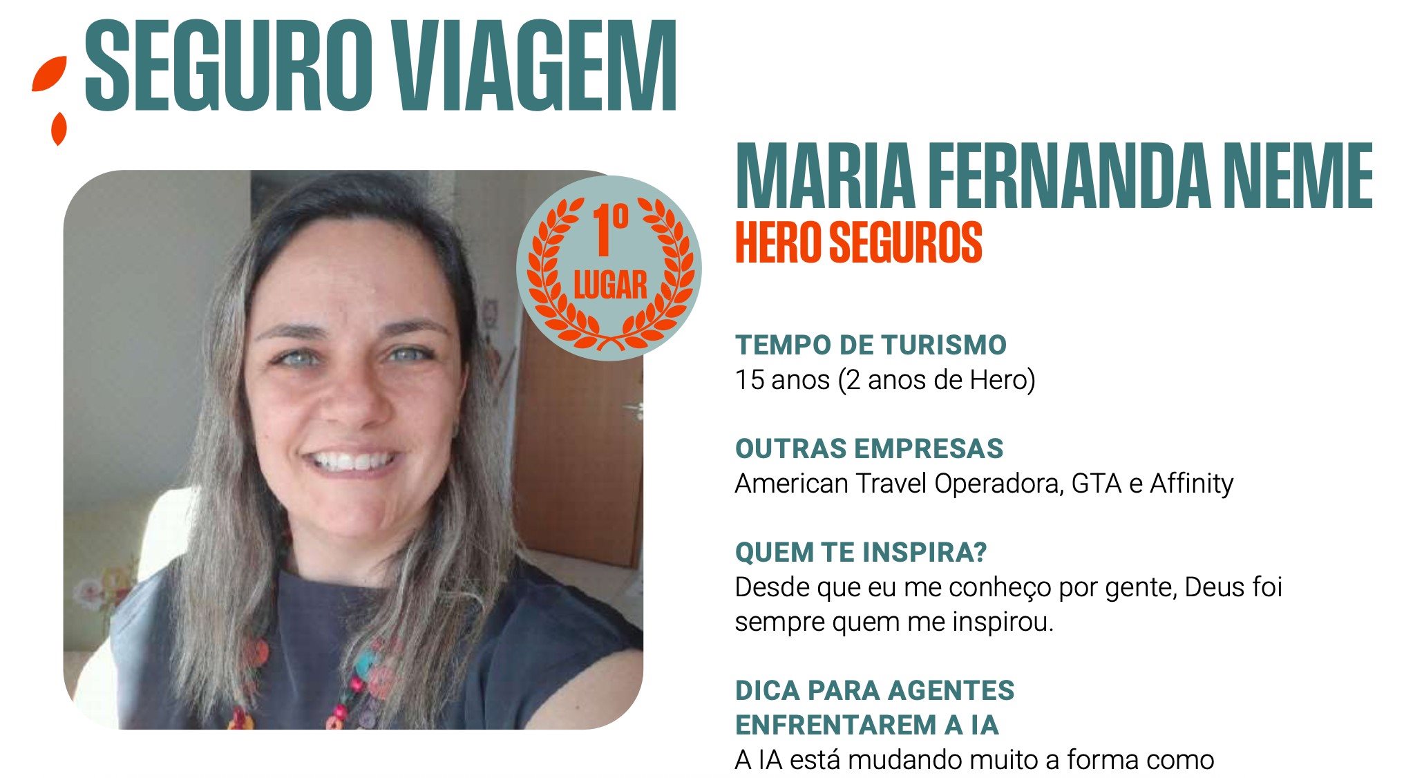 Maria Fernanda Leme, da Hero Seguros, é a grande campeã do prêmio Melhores Promotores de Vendas 2025 na categoria Seguro Viagem em São Paulo