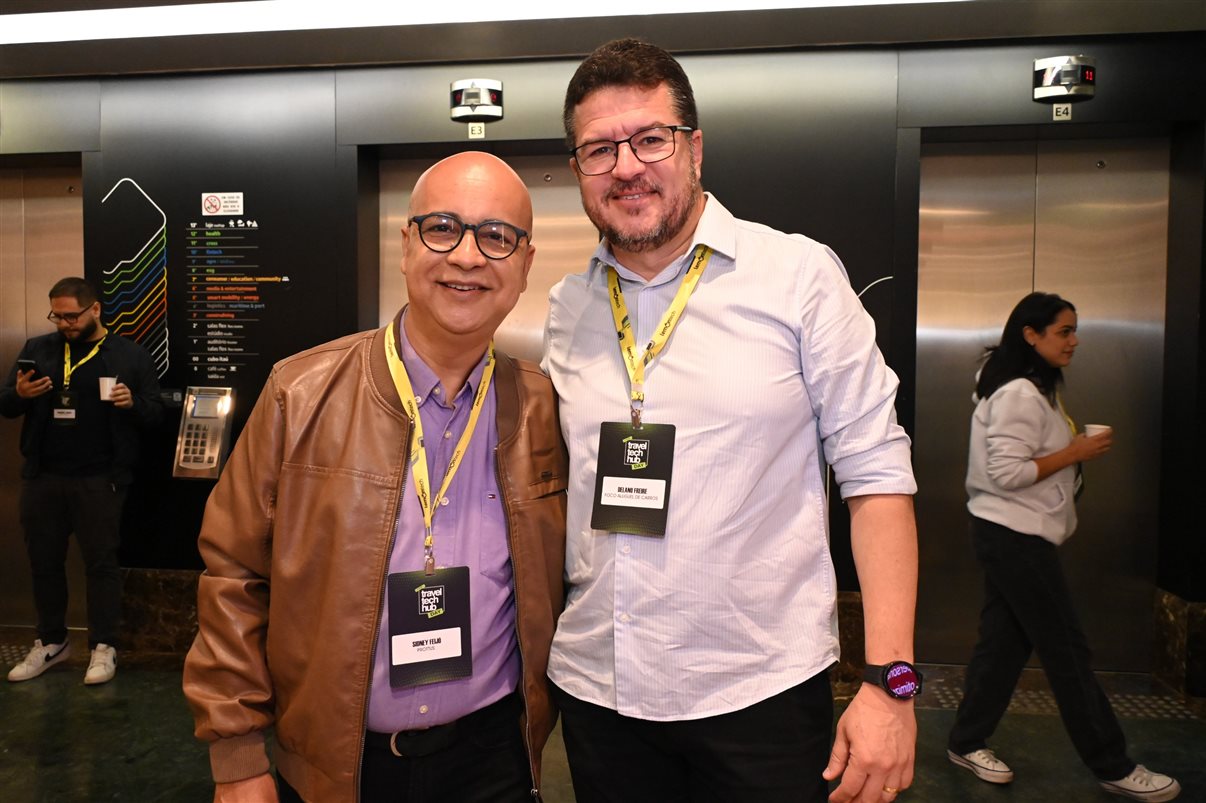 Giselle Pina, da Teresa Perez, e Leonardo Ortega, da BestBuy Travel