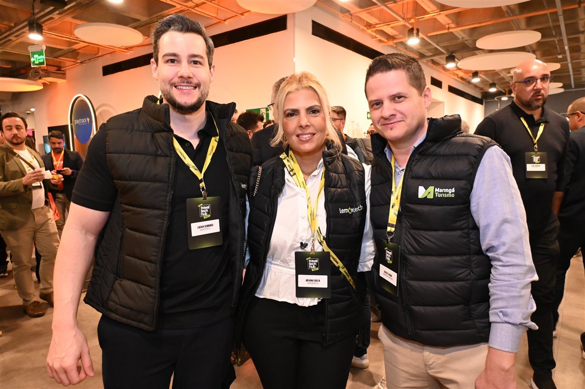 Giselle Pina, da Teresa Perez, e Leonardo Ortega, da BestBuy Travel
