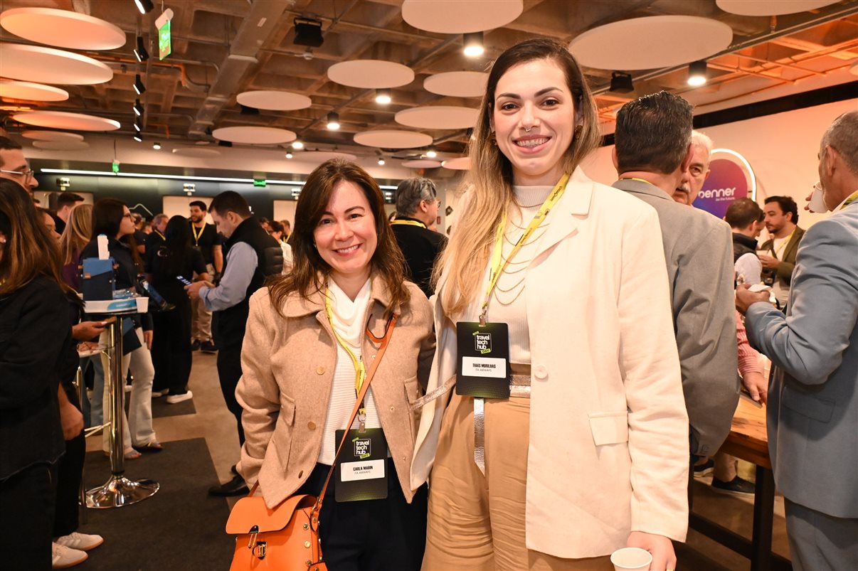 Giselle Pina, da Teresa Perez, e Leonardo Ortega, da BestBuy Travel