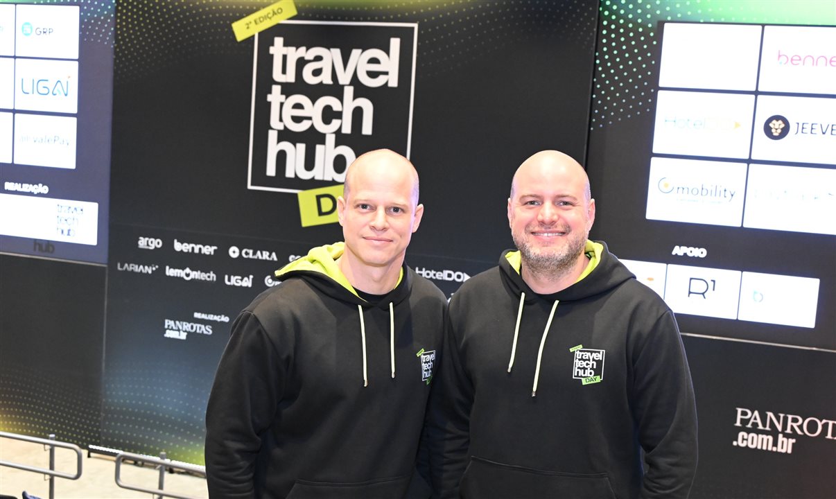 José Guilherme Alcorta, da PANROTAS, e Alexandre Cordeiro, do Travel Tech Hub