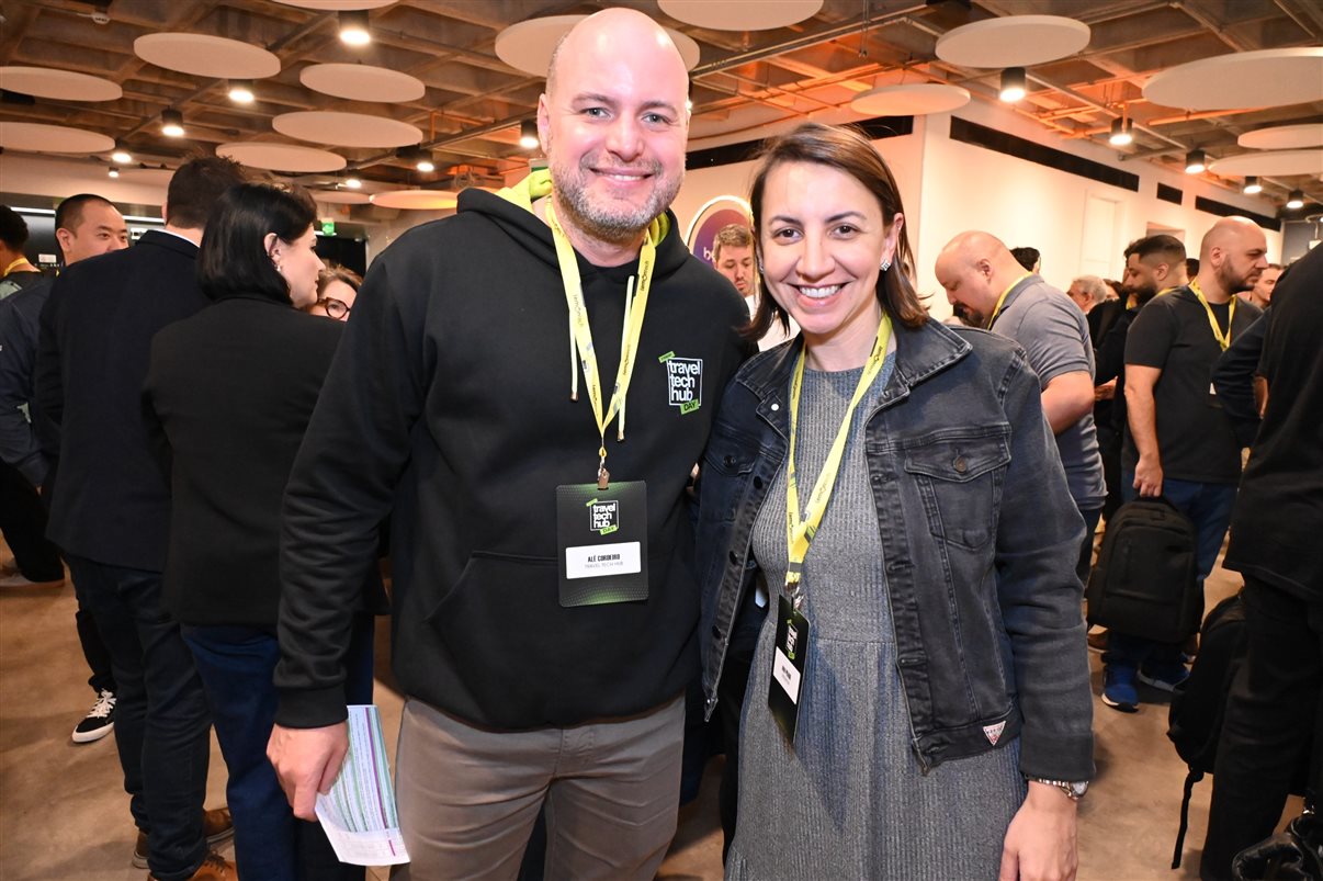 Giselle Pina, da Teresa Perez, e Leonardo Ortega, da BestBuy Travel
