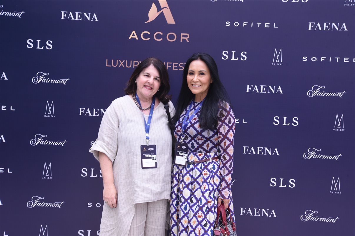 Carolina Hurtado, do SLS Barcelona, Maria Eugênia Pagano e Júlia Vieira, da Matueté, Danielle Andreazzi, da Accor, Yin Bustamante, do Sofitel Baru Casablanca Beach Resort, Mariana Dib, da Matueté, e Carolina Cabral, do Fairmont Rio de Janeiro Copacabana