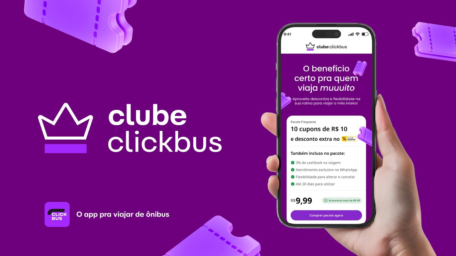  São três pacotes de cupons, que oferecem até R$ 20 de desconto por viagem, com validade de 30 dias