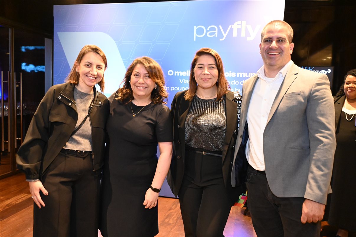 Ana Prado, da Syngenta, Carol Gaete, da Voetur, Jamile Martins, da Braskem, e Denis Neves, da Voetur 