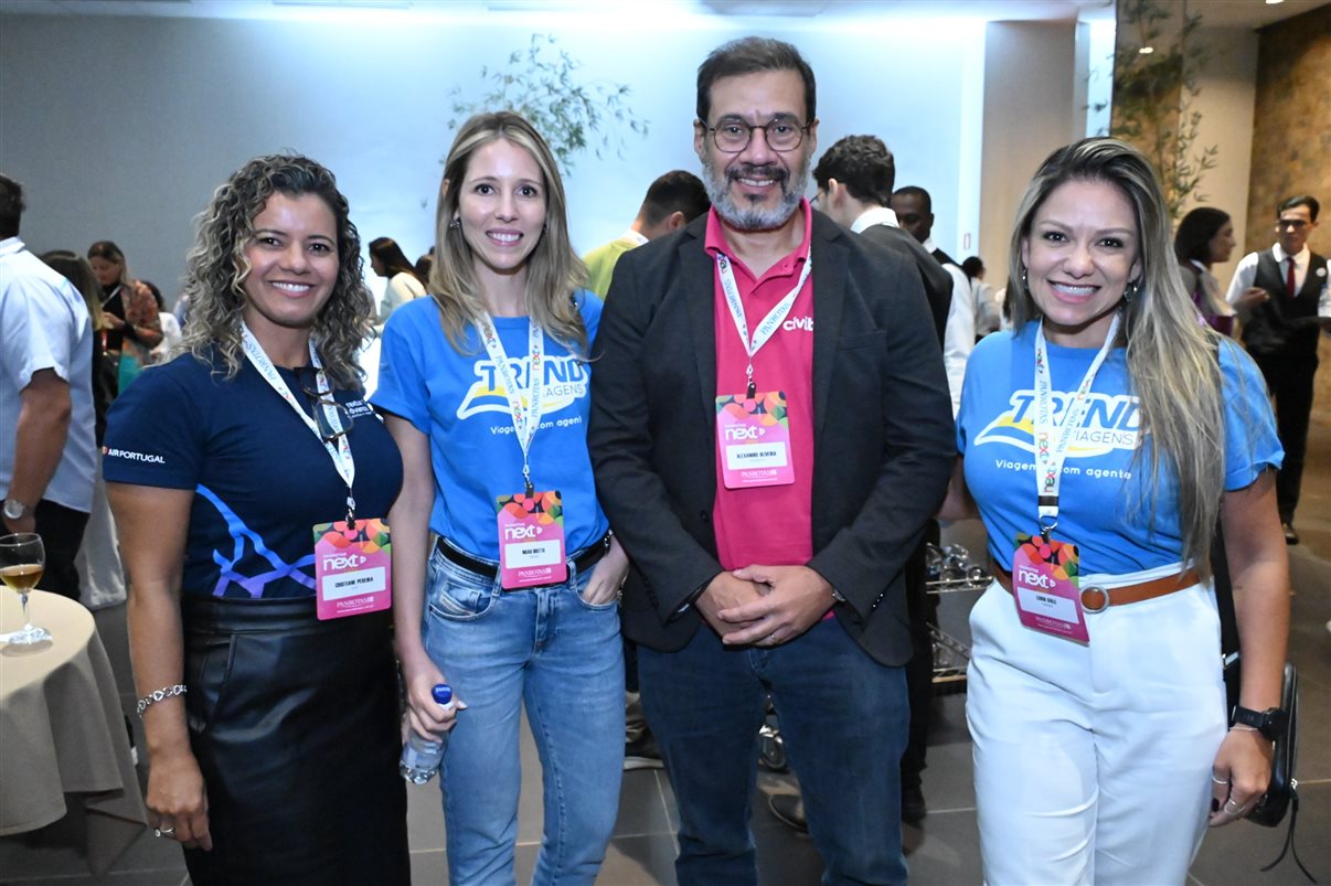 Daniel Borges, da Infotera, Alexandre Oliveira, da Civitatis, Arquimedes Ananias, da Infotera, e José Guilherme Alcorta, da PANROTAS