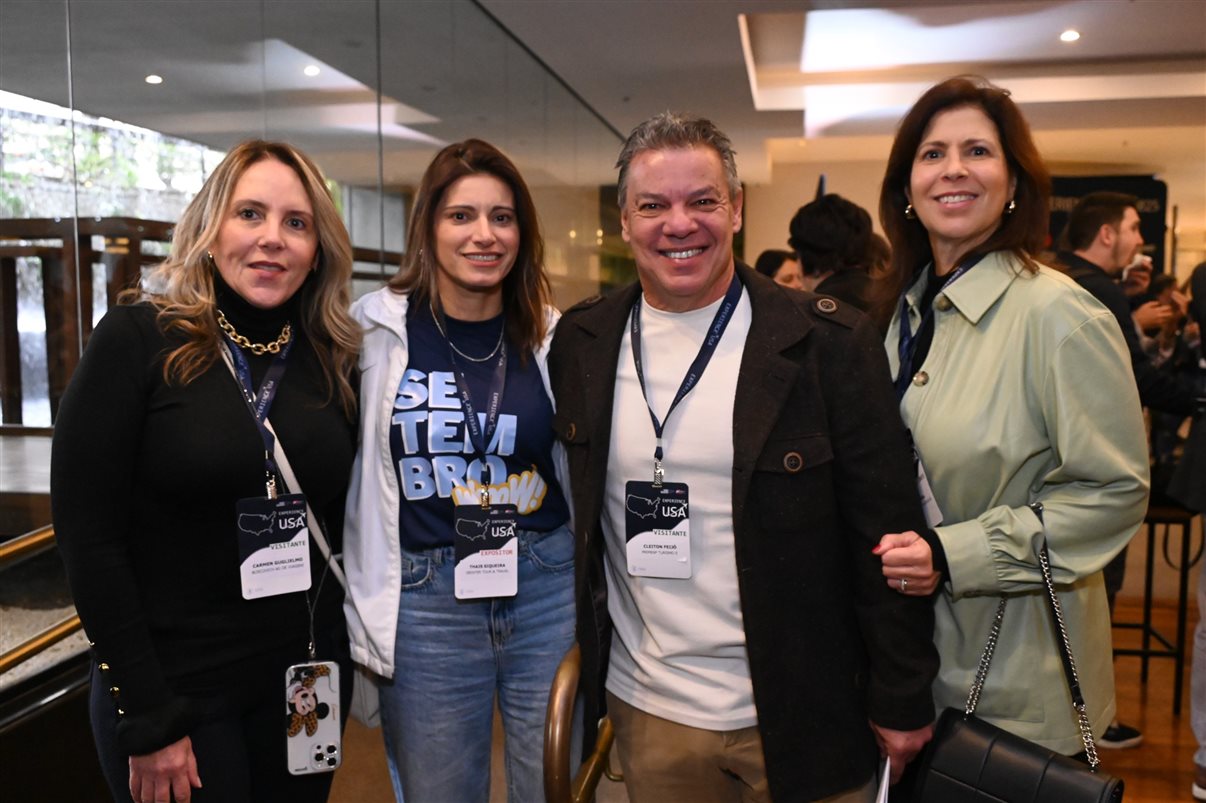 Cris Padua, da Cris Viagens, Ione Eugenio, da RRR Agência de Viagens, Sergio Costa, da Ajimex Turismo, Lia Chrispim, da Via Lazer, e Priscila, da Pristur Viagens