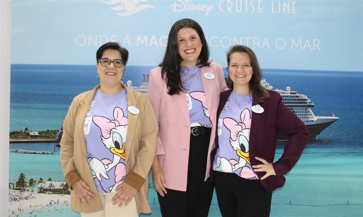 Juliana Belloti, Bruna Bertozzo e Thais Ramos, da Disney Destinations