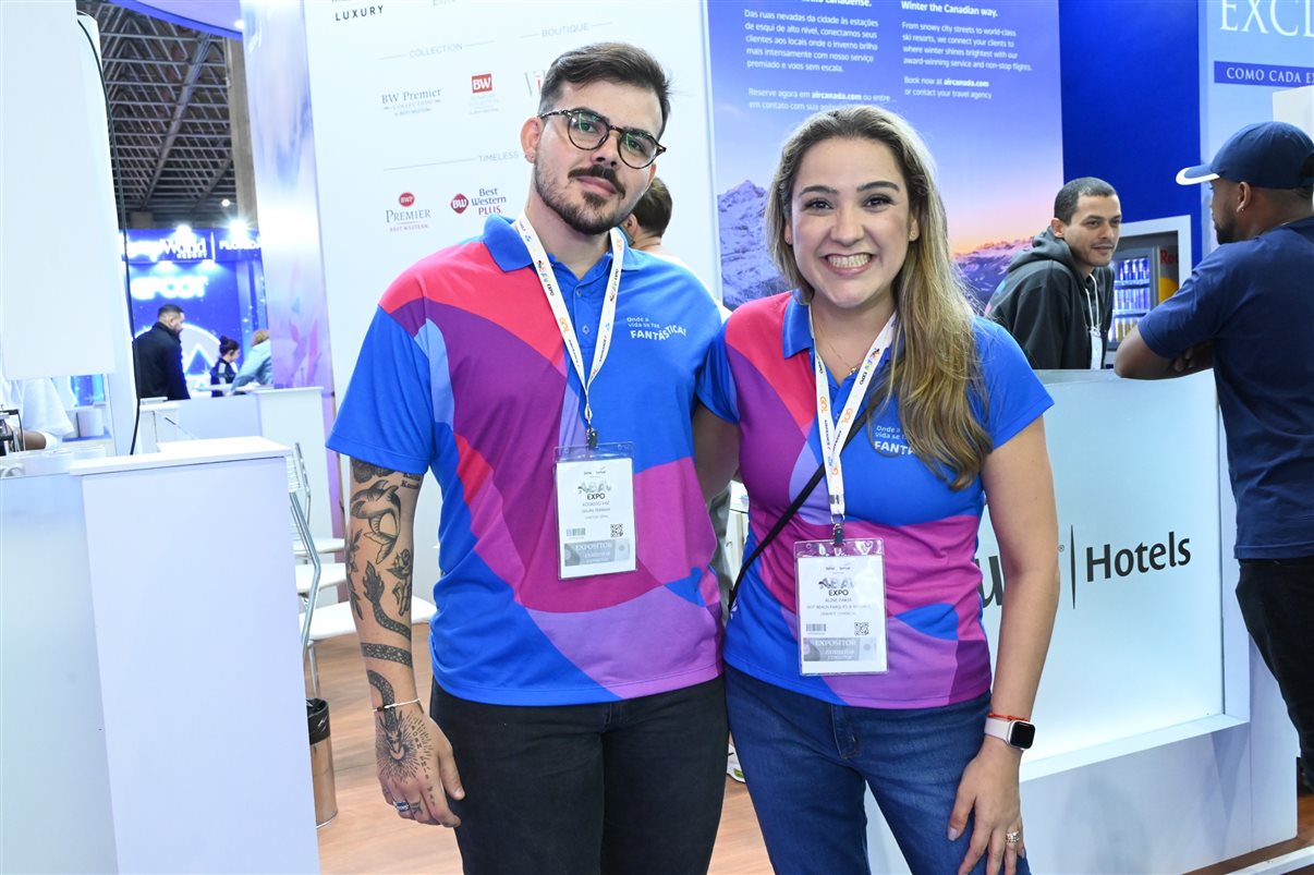José Guilherme Alcorta, da PANROTAS, Daniel Almeida e Emerson Belan, da CVC Corp, Luiz Fernando Vieira, da Krooze, Paulo Papoy, da Krooze, Fabio Godinho, da CVC Corp, e Luis Ferrinho, da Omnibees
