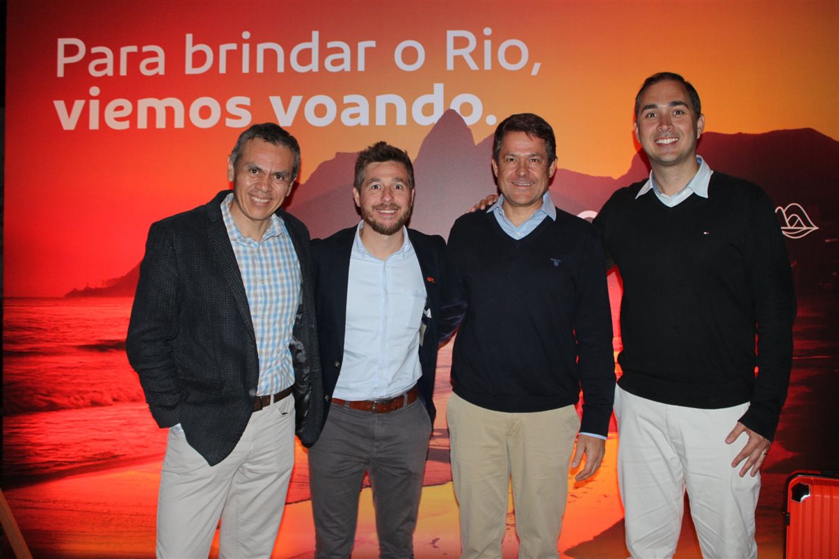 David Aleman, da Avianca, Danillo Barbizan, da Gol, e Patrick Fehring e Rafael Louro, do RIOgaleão