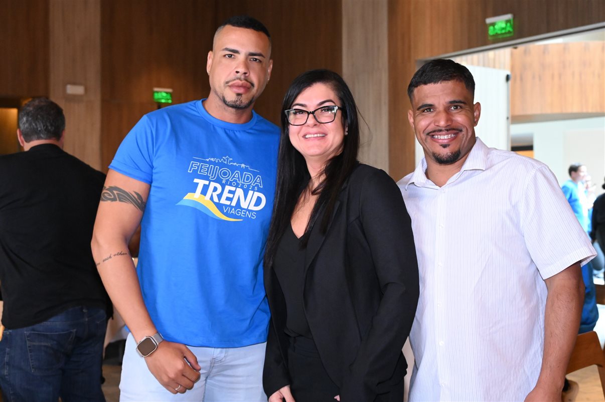Jonathan Wommer, da CVC Corp, Vilma Paes, da Trend, Priscila Pereira, da Atlantica Hospitality, Andressa Justus, da Trend, Noah Britto, da Trend, e Danilo Tomazele, da Atlantica Hospitality