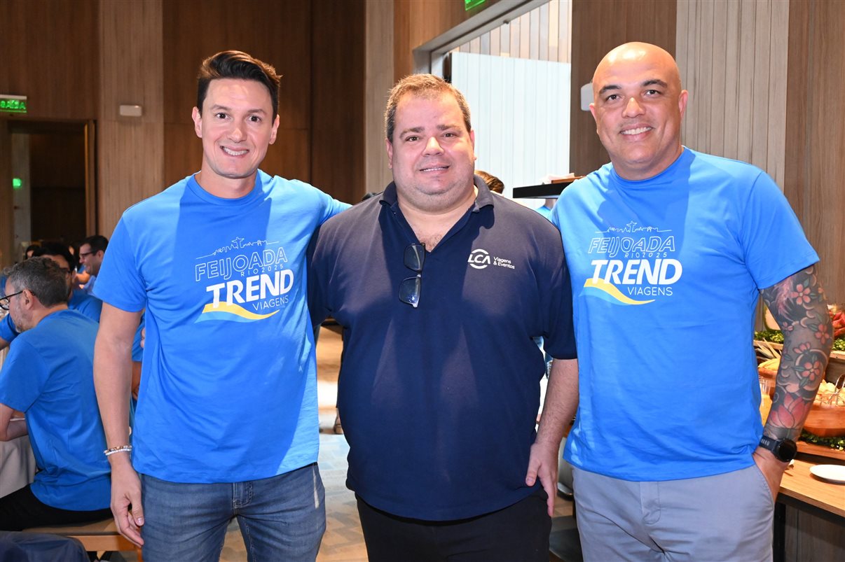 Jonathan Wommer, da CVC Corp, Vilma Paes, da Trend, Priscila Pereira, da Atlantica Hospitality, Andressa Justus, da Trend, Noah Britto, da Trend, e Danilo Tomazele, da Atlantica Hospitality