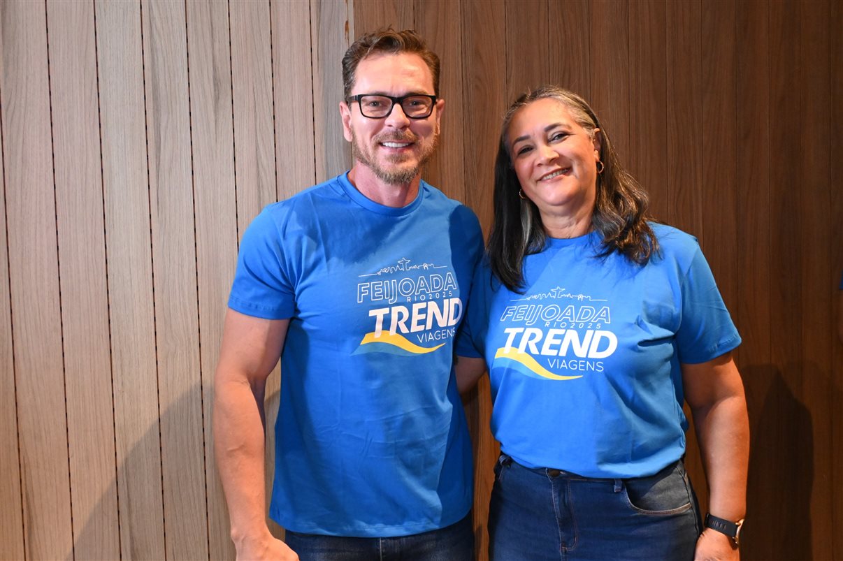 Jonathan Wommer, da CVC Corp, Vilma Paes, da Trend, Priscila Pereira, da Atlantica Hospitality, Andressa Justus, da Trend, Noah Britto, da Trend, e Danilo Tomazele, da Atlantica Hospitality