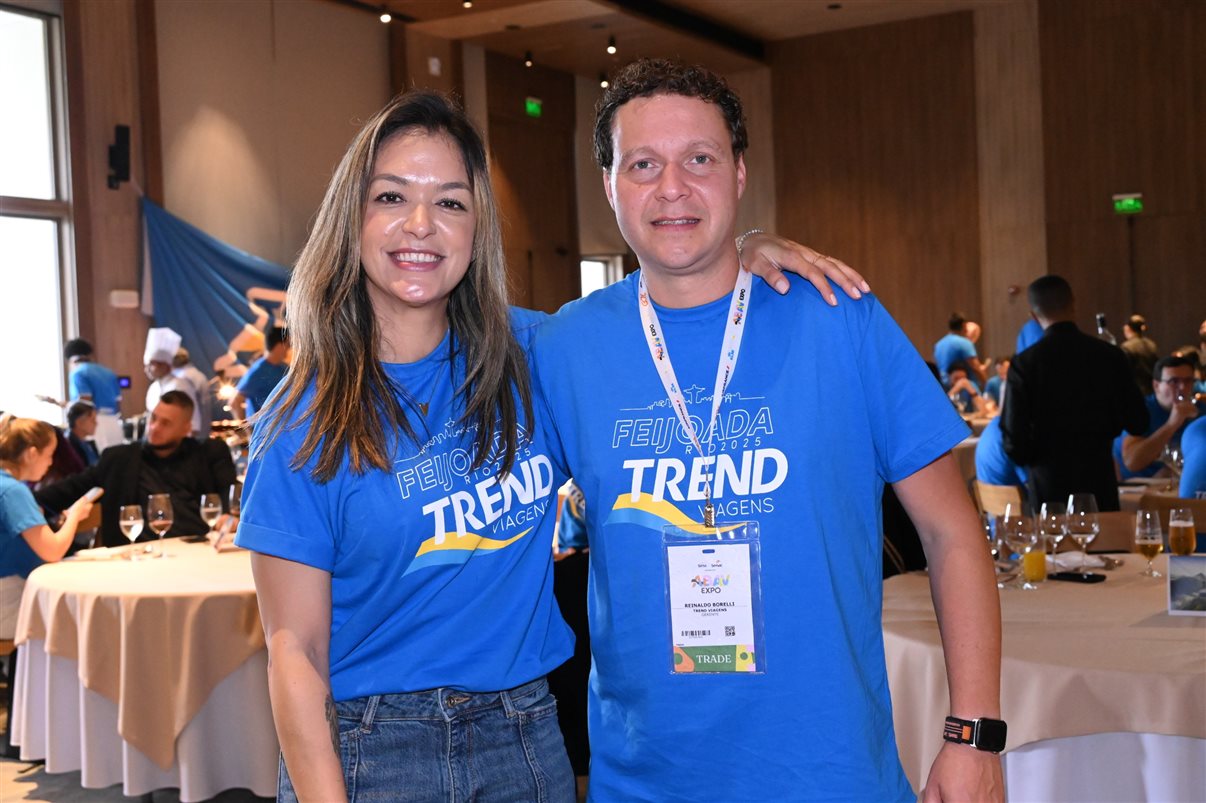 Jonathan Wommer, da CVC Corp, Vilma Paes, da Trend, Priscila Pereira, da Atlantica Hospitality, Andressa Justus, da Trend, Noah Britto, da Trend, e Danilo Tomazele, da Atlantica Hospitality