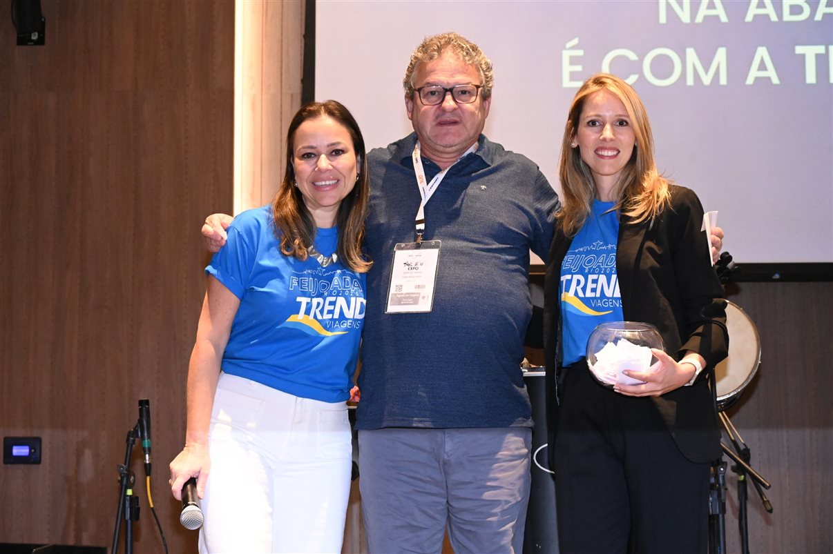 Jonathan Wommer, da CVC Corp, Vilma Paes, da Trend, Priscila Pereira, da Atlantica Hospitality, Andressa Justus, da Trend, Noah Britto, da Trend, e Danilo Tomazele, da Atlantica Hospitality