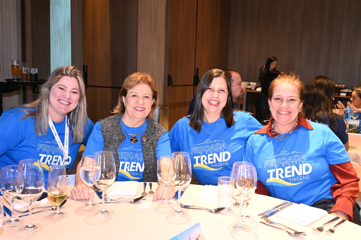 Jonathan Wommer, da CVC Corp, Vilma Paes, da Trend, Priscila Pereira, da Atlantica Hospitality, Andressa Justus, da Trend, Noah Britto, da Trend, e Danilo Tomazele, da Atlantica Hospitality