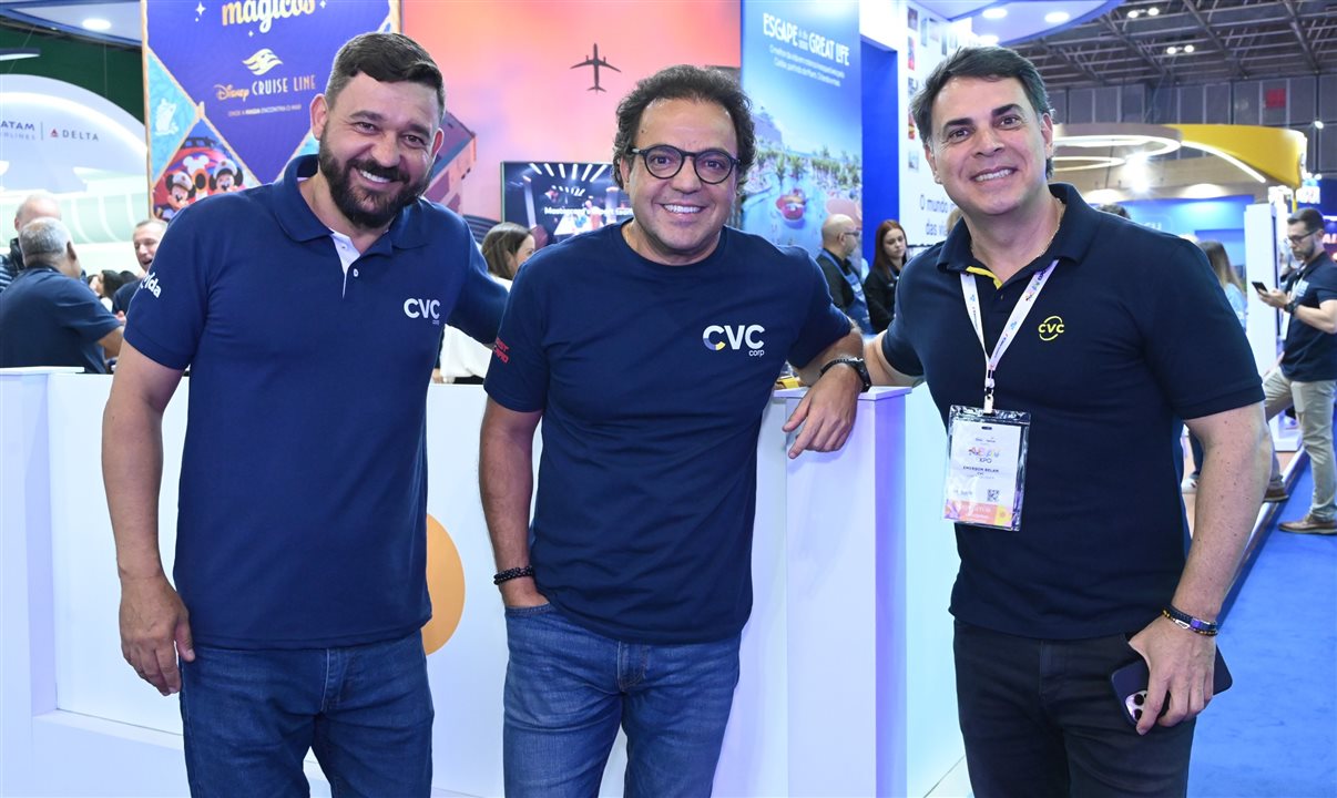 Daniel Almeida, Fábio Godinho e Emerson Belan, da CVC Corp