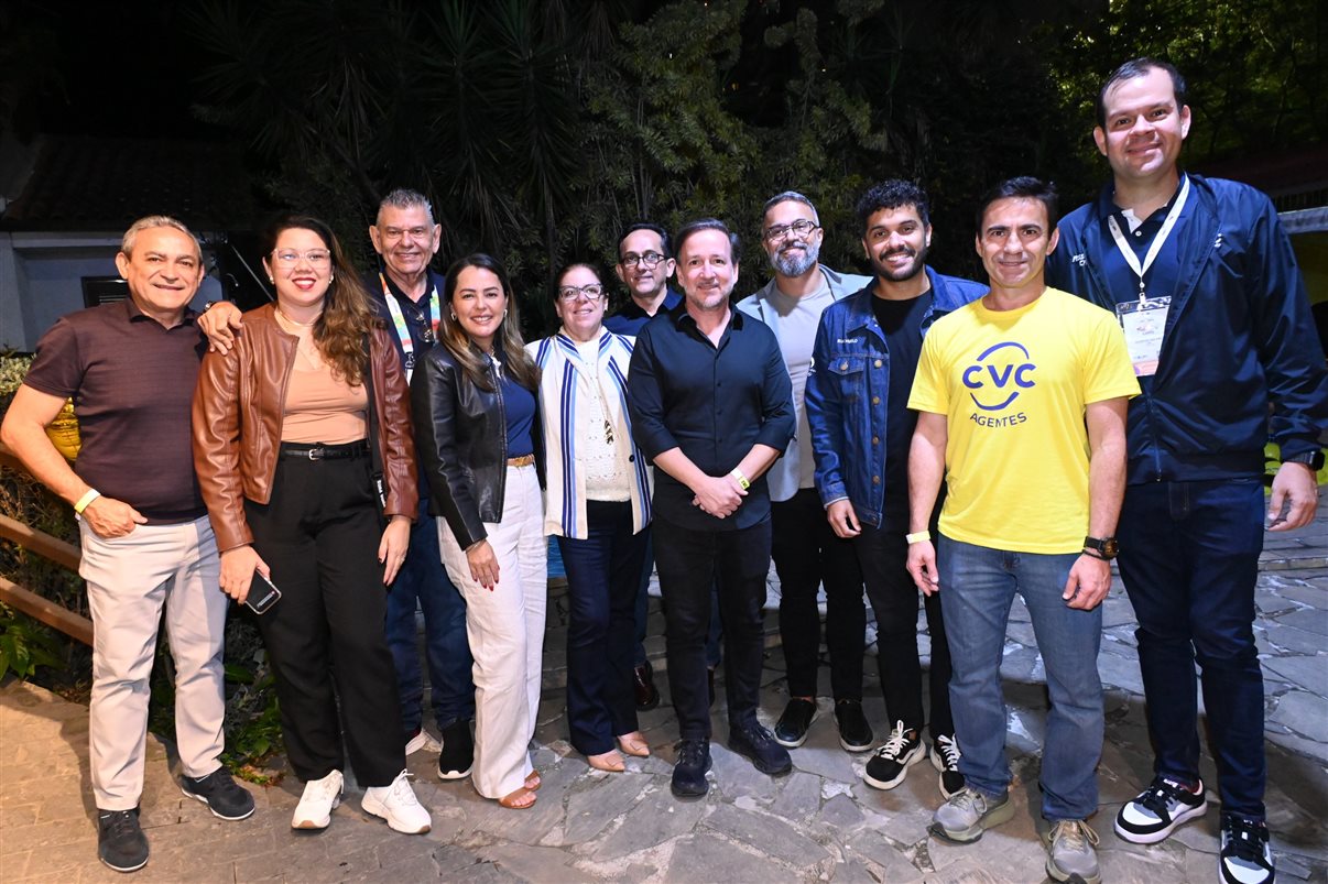 Manuel Andrande, Grupo El Arana, Taiara Santana, da Emprotur, Reinaldo Constantino, Grupo GR, Marcela Sacramento, da CVC, Ana Paula Vieira, do Ocean Palace e Costeira Palece. Resorts, Jose Odecio, da Pipa Lagoa Hotel, Edmar Gadelha, da ABIH-RN, Sanclair Solon, secretario de Turismo de Natal, Raoni Fernandes, presidente da Emprotur, Rogerio Mendes e Rodrigo Galvão, da CVC