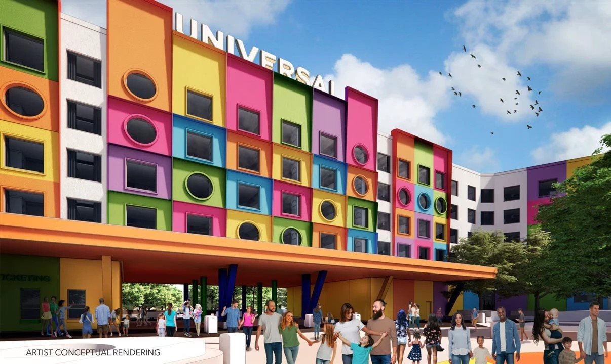 O complexo incluirá ainda o Universal Kids Resort Hotel, um hotel temático com 300 quartos, projetado para famílias com crianças pequenas