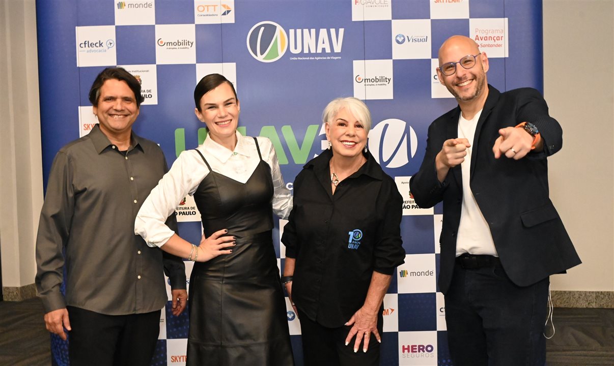 Adriano Pereira, Fanny Lunkes, Ines Melo e Duda Slud, da Unav