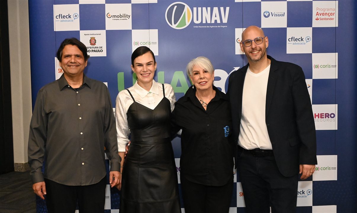 Adriano Pereira, Fanny Lunkes, Ines Melo e Duda Slud, da Unav