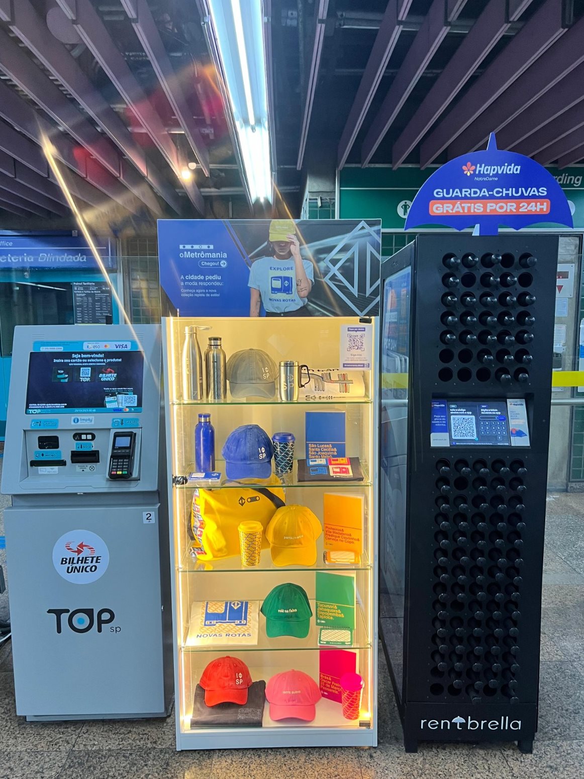 Vitrine com os produtos na Linha Verde