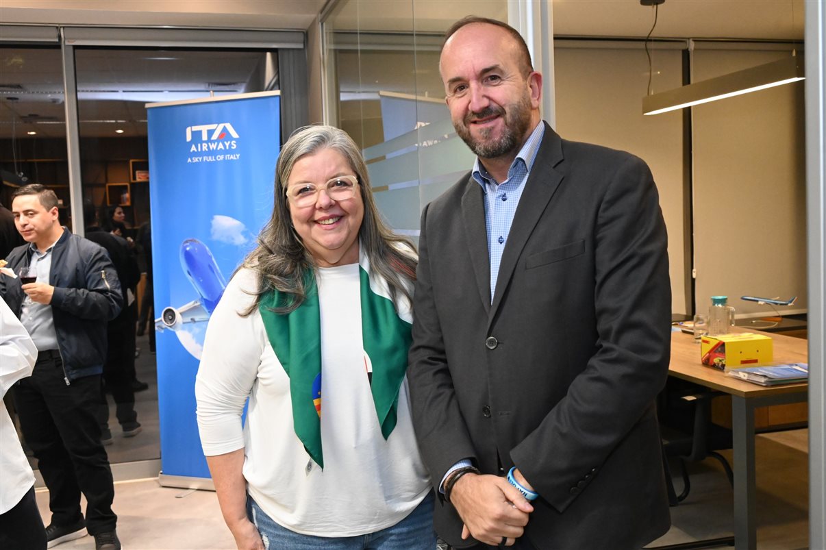 Andrea Taddei, da ITA Airways, e José Guilherme Alcorta, da PANROTAS