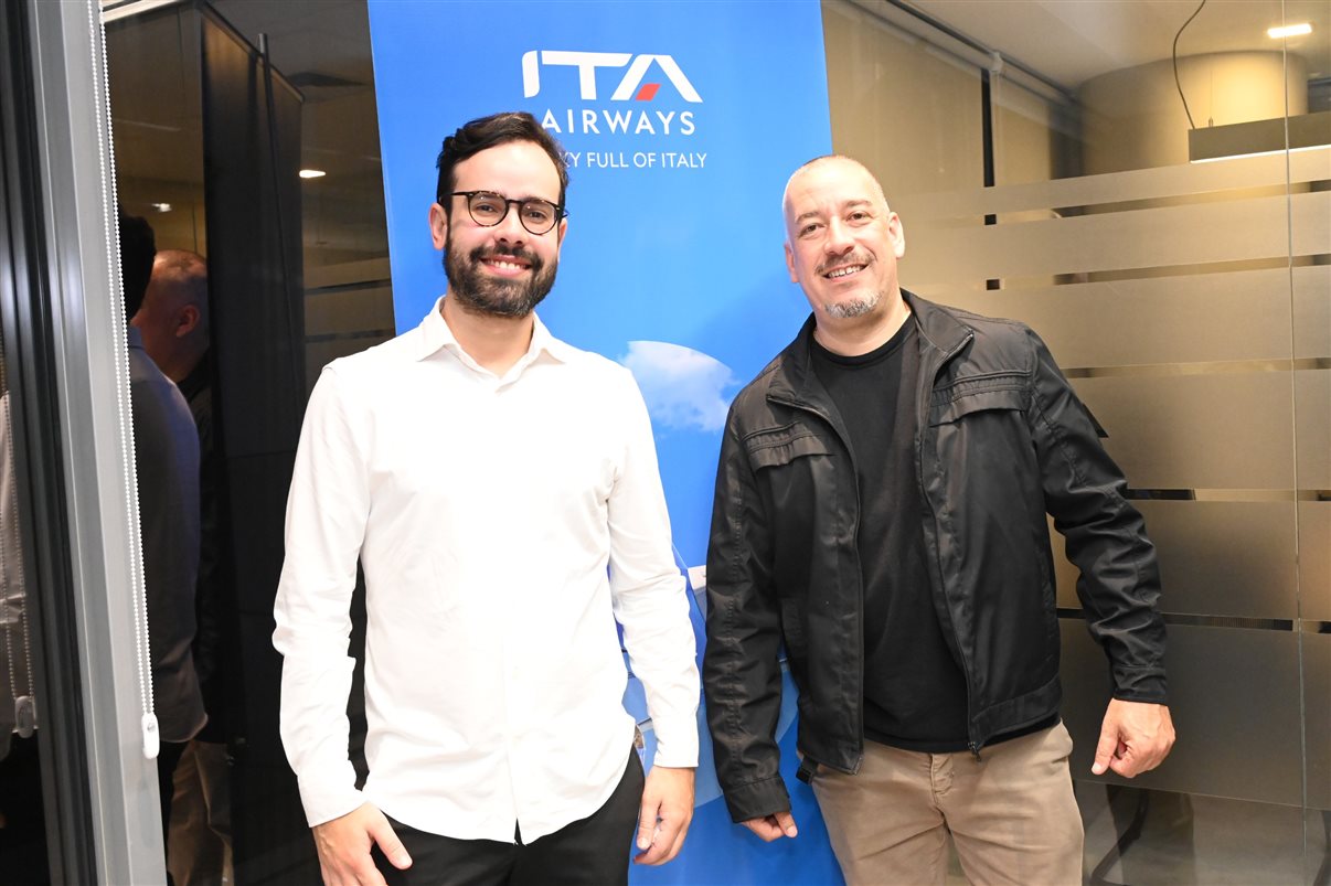 Andrea Taddei, da ITA Airways, e José Guilherme Alcorta, da PANROTAS