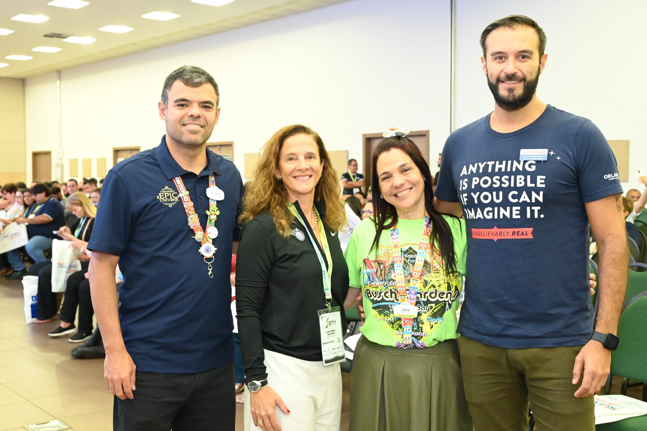 Renato Gonçalves, da Universal Destinations & Experiences, Jane Terra, do Orlando Magic, Cristina Muniz, da United Parks, e Neto Fernandes, do Visit Orlando